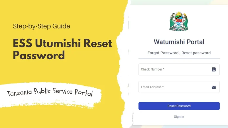 ESS Utumishi Password Reset